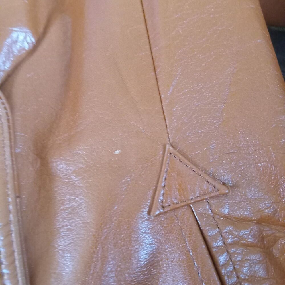 Etienne Aigner Size 10 Vintage Leather Jacket Coat Women's Camel Brown - Picture 12 of 14
